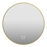 Arezzo 600mm Round LED Bathroom Mirror – Brushed Brass, Colour-Changing, Demister, Touch Sensor