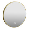 Arezzo 600mm Round LED Bathroom Mirror – Brushed Brass, Colour-Changing, Demister, Touch Sensor