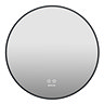 Arezzo 600mm Round LED Bathroom Mirror – Matt Black, Colour-Changing, Demister, Touch Sensor
