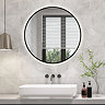 Arezzo 600mm Round LED Bathroom Mirror – Matt Black, Colour-Changing, Demister, Touch Sensor