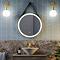 Arezzo Brushed Brass Hanging 600mm Round LED Illuminated Anti-Fog Bathroom Mirror
