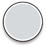 Arezzo Matt Black 600mm Round LED Illuminated Anti-Fog Bathroom Mirror