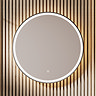 Arezzo Matt Black 600mm Round LED Illuminated Anti-Fog Bathroom Mirror
