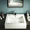 Arezzo 600mm Square Semi-Recessed Basin - Gloss White  Profile Large Image