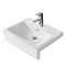 Arezzo 600mm Square Semi-Recessed Basin - Gloss White  Feature Large Image