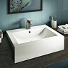 Arezzo 600mm Square Semi-Recessed Basin - Gloss White Large Image