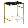Arezzo 610 Black Marble Effect Worktop with Brushed Brass Framed Washstand