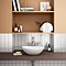Arezzo 610 Black Marble Effect Worktop with Matt Black Framed Washstand & Gloss White Oval Basin