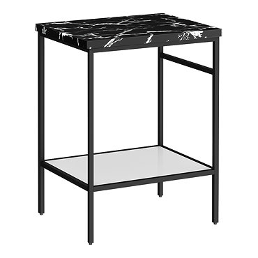 Arezzo 610 Black Marble Effect Worktop with Matt Black Framed Washstand  Profile Large Image