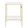 Arezzo 610 Gloss White Stone Resin Worktop with Brushed Brass Framed Washstand  Profile Large Image