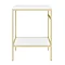 Arezzo 610 Gloss White Stone Resin Worktop with Brushed Brass Framed Washstand  Profile Large Image