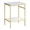 Arezzo 610 Gloss White Stone Resin Worktop with Brushed Brass Framed Washstand Large Image