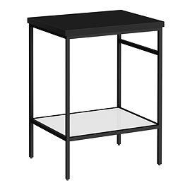 Arezzo 610 Matt Black Stone Resin Worktop with Matt Black Framed Washstand Large Image
