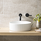 Arezzo 610 Matt Black Stone Resin Worktop with Washstand & Matt White Round Fluted Basin
