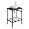 Arezzo 610 Matt Black Stone Resin Worktop with Washstand & Matt White Round Fluted Basin
