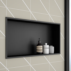Arezzo 610 x 305 Shower Niche - Matt Black