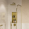 Arezzo 610 x 305 Shower Niche with Shelf - Brushed Brass