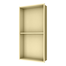 Arezzo 610 x 305 Shower Niche with Shelf - Brushed Brass