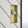 Arezzo 610 x 305 Shower Niche with Shelf - Brushed Brass