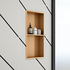 Arezzo 610 x 305 Shower Niche with Shelf - Brushed Copper