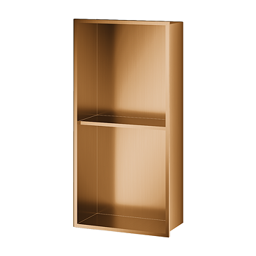 Arezzo 610 x 305 Shower Niche with Shelf - Brushed Copper