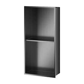 Arezzo 610 x 305 Shower Niche with Shelf - Brushed Gunmetal