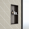 Arezzo 610 x 305 Shower Niche with Shelf - Brushed Gunmetal