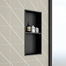 Arezzo 610 x 305 Shower Niche with Shelf - Matt Black