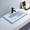 Arezzo 610 x 395mm Matt Blue Rectangular Mid-Edged Inset Basin Profile Large Image