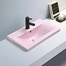 Arezzo 610 x 395mm Matt Pink Rectangular Mid-Edged Inset Basin  Profile Large Image