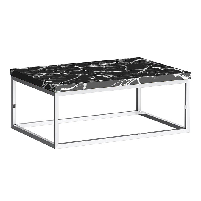 Arezzo 700 Black Marble Effect Worktop with Chrome Wall Mounted Frame Large Image