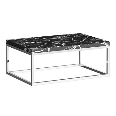 Arezzo 700 Black Marble Effect Worktop with Chrome Wall Mounted Frame  Profile Large Image