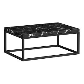 Arezzo 700 Black Marble Effect Worktop with Matt Black Wall Mounted Frame Large Image