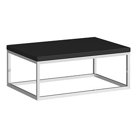 Arezzo 700 Matt Black Stone Resin Worktop with Chrome Wall Mounted Frame Large Image