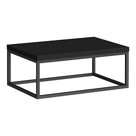 Arezzo 700 Matt Black Stone Resin Worktop with Matt Black Wall Mounted Frame Large Image