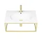 Arezzo 700 Wall Hung Basin with Brushed Brass Towel Rail Frame  In Bathroom Large Image