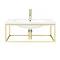 Arezzo 700 Wall Hung Basin with Brushed Brass Towel Rail Frame  Newest Large Image