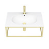Arezzo 700 Wall Hung Basin with Brushed Brass Towel Rail Frame