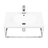 Arezzo 700 Wall Hung Basin with Chrome Towel Rail Frame  In Bathroom Large Image