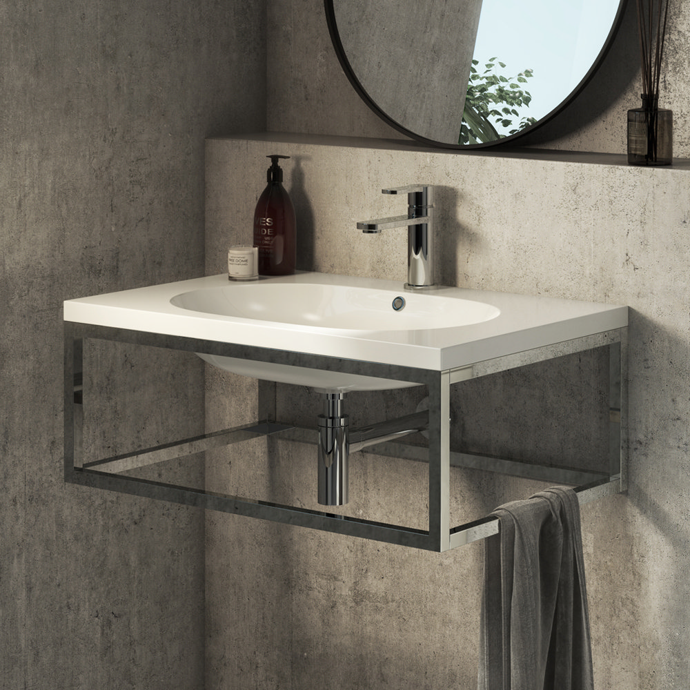 Wash basin with towel rail sale