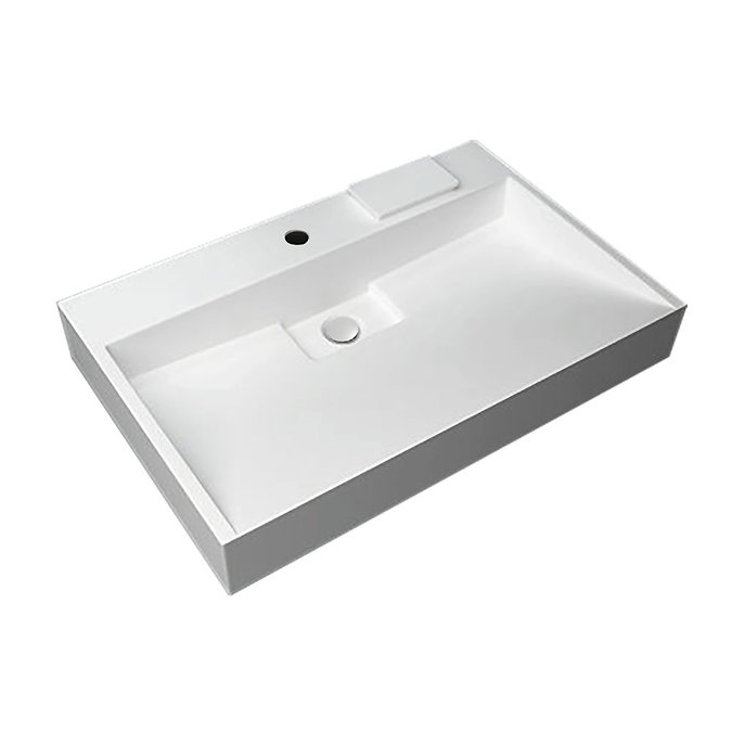 Arezzo 700 Wall Mounted / Countertop Stone Resin Basin with Hidden Waste Cover  Feature Large Image