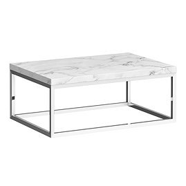 Arezzo 700 White Marble Effect Worktop with Chrome Wall Mounted Frame Large Image