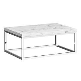 Arezzo 700 White Marble Effect Worktop with Chrome Wall Mounted Frame Large Image