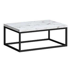 Arezzo 700 White Marble Effect Worktop with Matt Black Towel Rail Frame Large Image