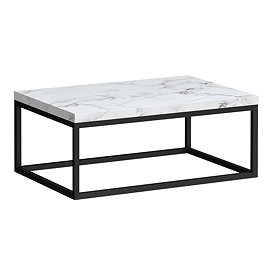 Arezzo 700 White Marble Effect Worktop with Matt Black Towel Rail Frame Large Image