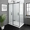 Arezzo 700 x 1950 Matt Black Frameless Side Panel (8mm Glass)  Profile Large Image