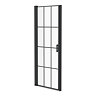 Arezzo 700 x 1970 Matt Black Grid Frameless Pivot Shower Door for Recess Large Image