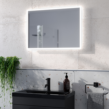 Arezzo 700 x 500mm LED Illuminated Bathroom Mirror with Shaver Socket & Anti-Fog