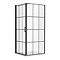 Arezzo 700 x 700 Matt Black Grid Frameless Pivot Door Shower Enclosure + Tray  additional Large Image
