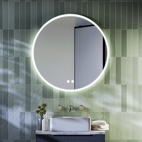 Arezzo 700mm Round LED Illuminated Anti-Fog Bathroom Mirror with Bluetooth
